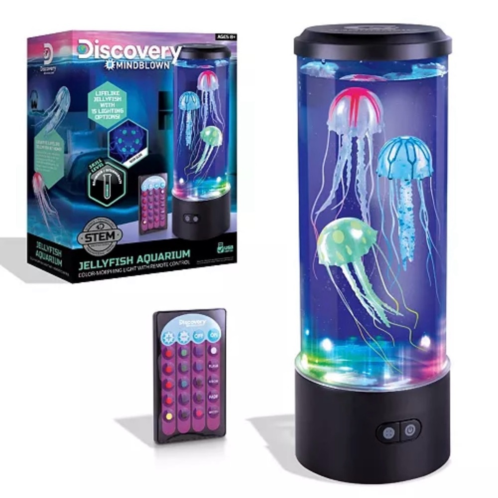 NIB! Discovery Mindblown Jellyfish Aquarium Lamp set with 15 light effects